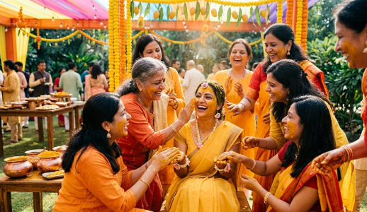 Candid Laughter Haldi Reaction