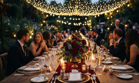 Photographer capturing table guest interactions